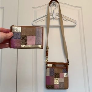 Coach cross body bag and matching coin purse